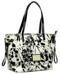 Polo Synthetic Handbags Floral Print Shopper - Black Rose Red
