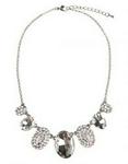 Joy Collectables Necklace Stone With Diamante Drop Faux  Silver