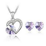 Crystal Heart Necklace Set Jewelry Sets Make With Swarovski Elements