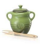 Le Creuset Olive Jar With Wooden Fork