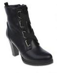 Utopia Black Elastic Strap Ankle Boots