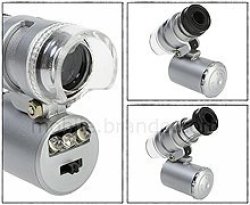 MINI 60X LED Light Jeweler Loupe Pocket Magnifying Magnifier Profi Microscope
