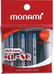 Monami Ml-sq Mechanical Pencil Leads - Hb 0.5MM Pack Of 4