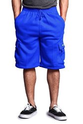 USA G-style Men's Solid Fleece Cargo Shorts DFP1 - Royal Blue - XL