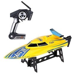Bestoying Rc Boat High Speed Rc Boat Rtf Charging Remote Control Boat -yellow