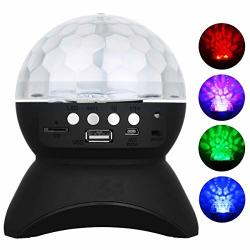 Exled Disco Dj Stage Lighting LED Rgb Crystal Rotating Special Effects Lighting Aux Input Tf Card Music Player And Wireless Bluetooth Speaker Black