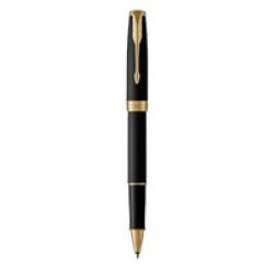 Sonnet Fine Nib Rollerball Pen Matte Black With Gold Trim Black Ink - Presented In A Gift Box