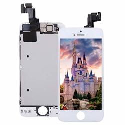 Pre-assembled Screen Replacement For Iphone 5S White Lcd Display And Touch Screen Digitizer Replacement For A1453 A1533 A1457 A1530 W facing Proximity Sensor Ear Speaker