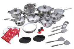 27 Piece Stainless Steel Cookware Set With Ss Lid