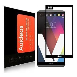 LG V20 Screen Protector Auideas Tempered Glass Full Coverage 0.25MM Case Friendly 3D Curved Protection Bubble HD Clear Tempered Glass Screen Protector For V20 Black