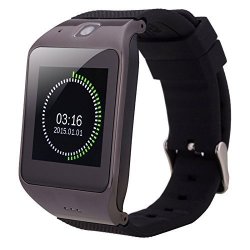 Ayo AY9 UW1 Smart Watch 1.55 Inch Capacitive Touch Screen Watch Phone Support Fitness Function pedometer sedentary Remind sleep Monitor nfc gsm Black Color : Black