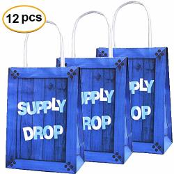 Secowel Game Theme Birthday Party Paper Gift Bags Favor Bags Set For Kids Boys Birthday Game Party Supplies Decorations - 12 Pack