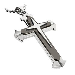 mens stainless steel cross