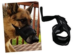 Large Dog Muzzle Breathable Mesh For Safety And Comfort Dog Muzzle Prevent Biting Chewing Barking And Licking. Adjustable For Maximum Comfort L