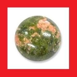 Unakite - Green With Mottled Red Round Cabochon - 1.62CTS