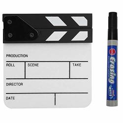 Senyar Clap Board MINI Acrylic Director Scene Clapperboard Tv Movie Action Board Film Cut Prop With Pen 1516.52.5CM 5.9 6.51INCH White black