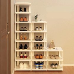 Space-saving Multi-layer Folding Shoe Rack - Stackable & Removable Perfect For Entryway Bedroom Living Room & Dorm Organization Shoe Rack For Closet