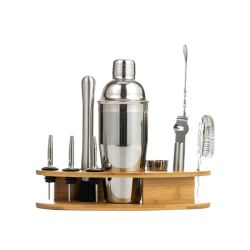 12 Piece Cocktail Making Set With Bamboo Stand 11YX