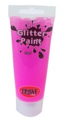 Crazy Crafts Acrylic Glitter Paint - Neon Pink Glitter