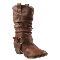Refresh Women WILD-02 Western Style Cowboy Boots