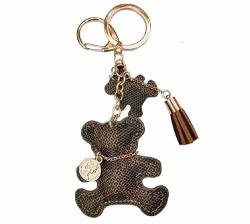 Leather Heimaxing Tassel Bear Keychain Baby Bear Keychain Key Chain Rings For Women Girls