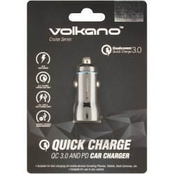 Volkano Cruise Series Quick Charge And Power Car Charger