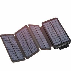 Solar Charger 25000MAH Ixnine Portable Power Bank Waterproof External Battery Pack With 4 Panels Phone Charger And LED Flashlight For Iphone Samsung