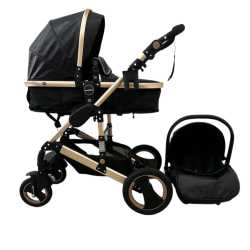 Smooche Star Plus-pu Leather 3 In 1 Travel System - Black