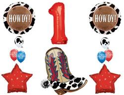 Cowboy Boots Howdy Happy Birthday Party Balloons Decoration Supplies Western Rodeo