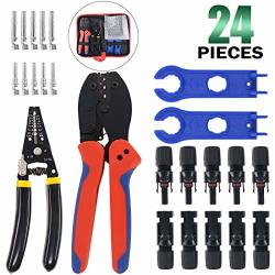 Keadic Solar Crimping Tools Wire Stripper 5 Pairs Of Male female Solar Panel Cable Connectors 2PCS Solar Connector Spanner Tool Kit For 2.5 4.0 6.0MM MC3 MC4
