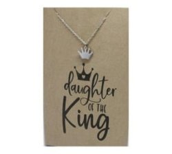 Crcs -stainless Steel Necklace On Card-crown & Daughter To A King