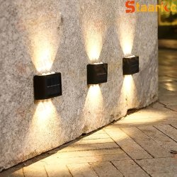 Staaricc 6 4 2PCS Solar Wall Light Outdoor 6 LED Deck Lights Wall Light For Courtyard Street Fence Garage Garden Perfect Decoration Eid Al-adha Mubarak