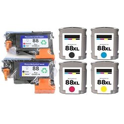Eston 2 Pack 88 Printhead C9381A C9382A And 4 Pack 88XL Ink Cartridge For Office Jet Pro K5400 K5400DTN K5400DN K5400TN