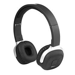 Wireless Over Ear Headphones Techwish Portable Nfc Stereo Bluetooth 4.1 Foldable Headset With Hands-free With Microphone And Pedometer Earphones 2 In 1 Black