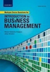 Multiple Choice Questions For Introduction To Business Management Paperback 3RD Ed