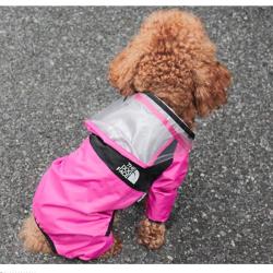 Dog Raincoat Pet Waterproof Detachable Rain Jacket Dogs Water Resistant Clothes For Dogs Fashion Patterns Pet Coat For Rainy Day - Pink XXL