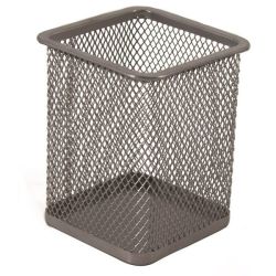 M105S Wire Mesh Metal Pen Holder - Silver