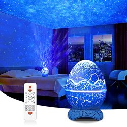 Galaxy Projector Kingwill Star Projector Galaxy Light For Bedroom Dinosaur Egg Shape Night Lights With Bluetooth Speaker & White Noise Remote Control For Room