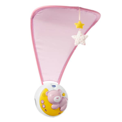 Chicco First Dreams NEXT2MOON Light Pink. Baby Cot Mobile Projector With Music.