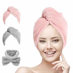 Hair Towel Wrap Turban Microfiber Hair Drying Towels Quick Dry Hair Hat Drying Shower Head Towels Wrapped Bath Cap Anti Frizz Hair Care Dryer