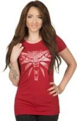 Jinx The Witcher 3 White Wolf Ladies T-Shirt Redx-large