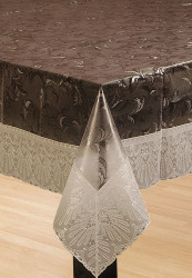 Bianca Table Cloth Leaf Print Pvc Cover Tablecloth - SIZES-54 X 78 Inches BIA-TM38B