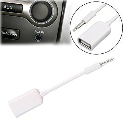 Baynne 3.5MM Male Aux Audio Plug Jack To USB 2.0 Female Converter Cord Cable Car MP3
