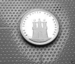 Germany 10 Dm Proof Coin 1989 Silver 800 J. Hafen Und Stadt Hamburg