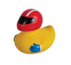 Floating Duck Toy - Racer Design - Vinyl - Yellow - 5 Pack