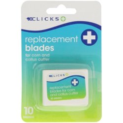 Clicks Replacement Blades For Corn & Callus Cutter 10 Blades