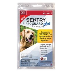 Sentry Fiproguard Plus Flea And Tick Topical For Dogs 45-88 Lbs 3 Month Supply