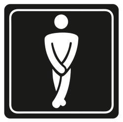 Parrot Gents Toilet Symbolic Sign White Printed On Black Acp 150X150MM SN4108
