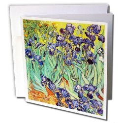 3DROSE Greeting Cards Irises By Vincent Van Gogh 1889 Purple Flowers Iris Garden Copy Of Famous Painting By The Master Set Of 6 GC_155630_1