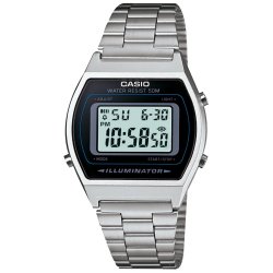 Casio Gents Curved Retro Silver Bracelet Watch B640WD-1A
